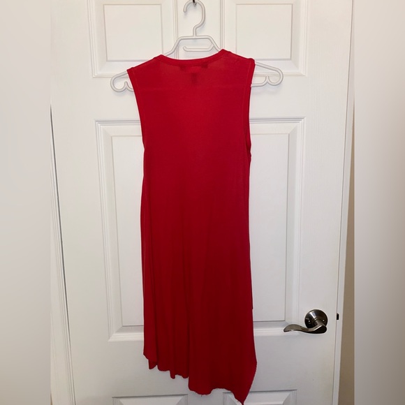 BCBG MaxAzria Red Cyprien Asymmetrical Top - Picture 2 of 4